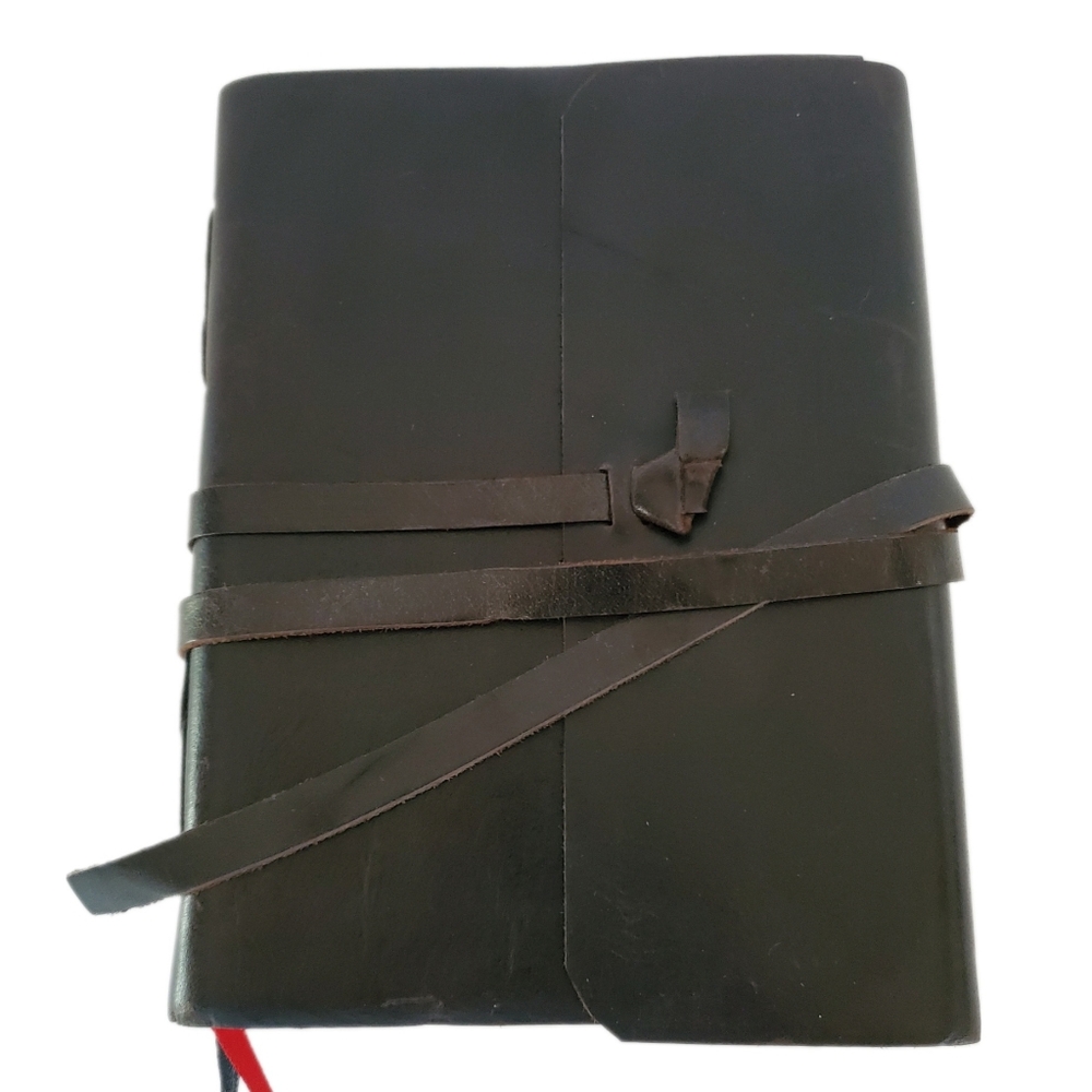 Komal Chaudhari Black Buffalo Vintage Leather Journal 8" L X 6" W